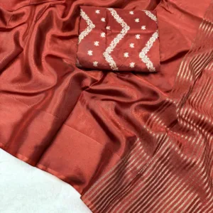 Viscose Mysore crepe Silk Saree In Red