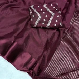 Viscose Mysore crepe Silk Saree In Maroon