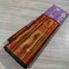 Big Border Kanchipuram Silk Saree In Lavender With Red