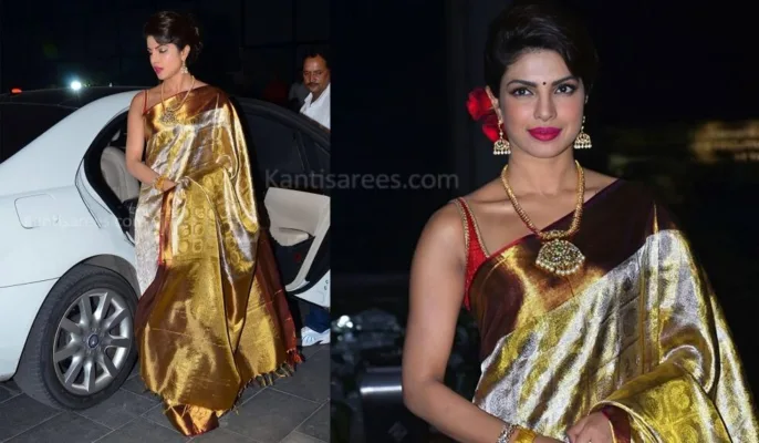 Priyanka Chopra in Kanjivaram Silk Saree