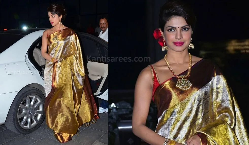 Priyanka Chopra in Kanjivaram Silk Saree