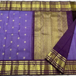 Dark Lavender Kanchipuram Silk Saree In Purple Border