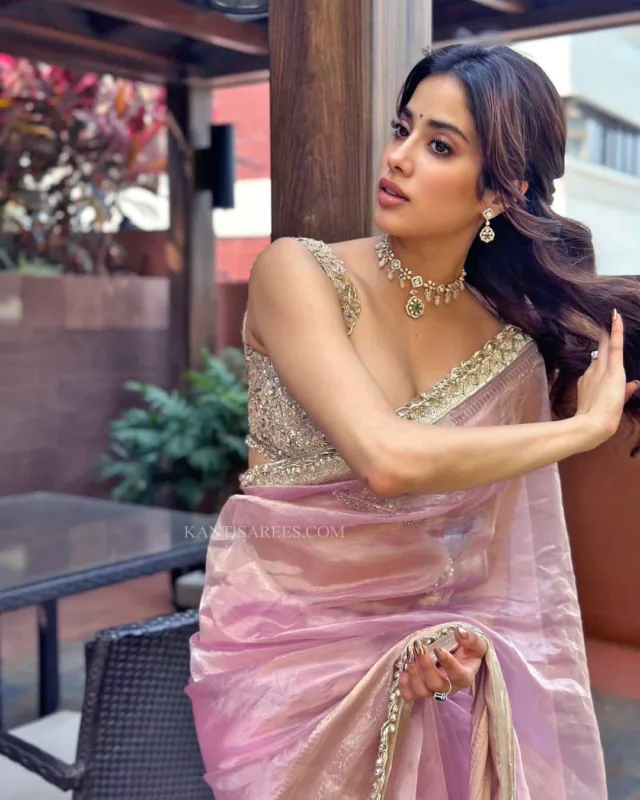 Janvi Kapoor in Chanderi Tissue Silk Saree 