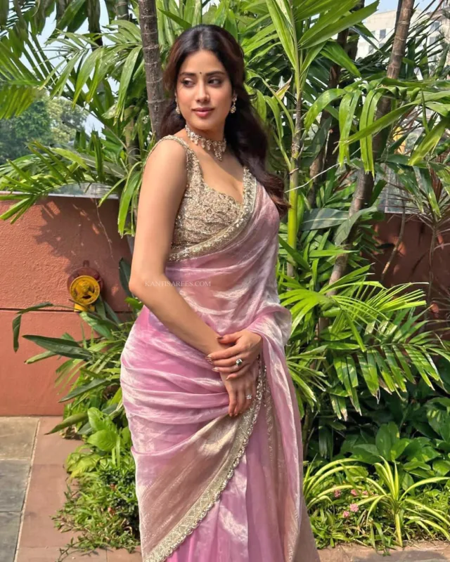 Janvi Kapoor in Chanderi Tissue Silk Saree 