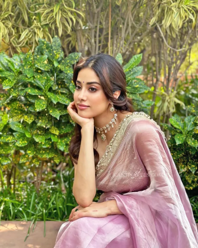 Janvi Kapoor in Chanderi Tissue Silk Saree 