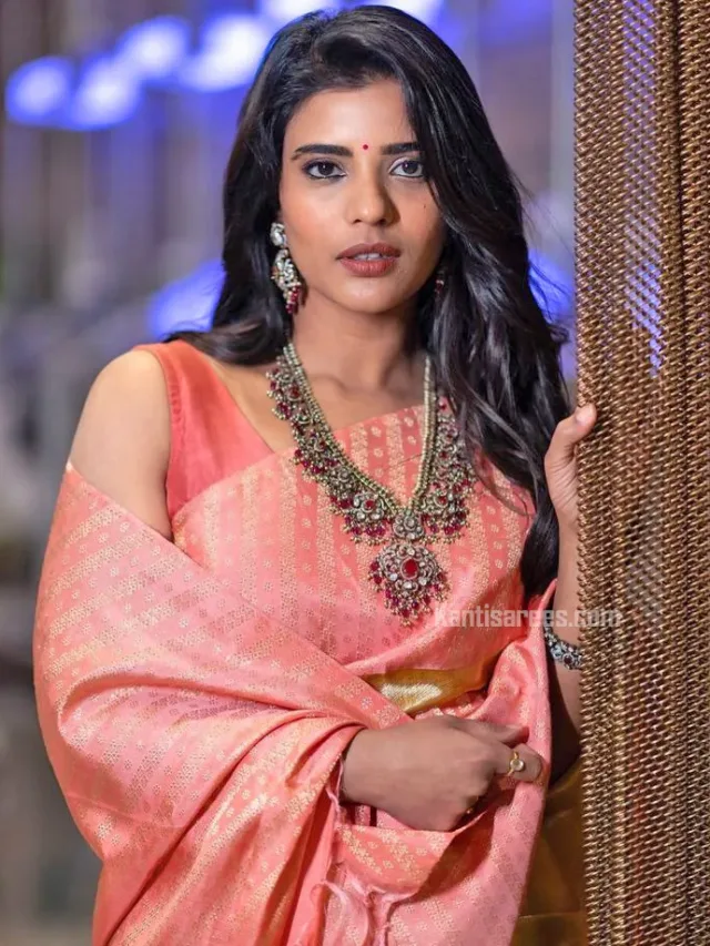 Aishwarya Rajesh in Kanjivaram Silk Saree: A Glowing Vision in Tissue Gold