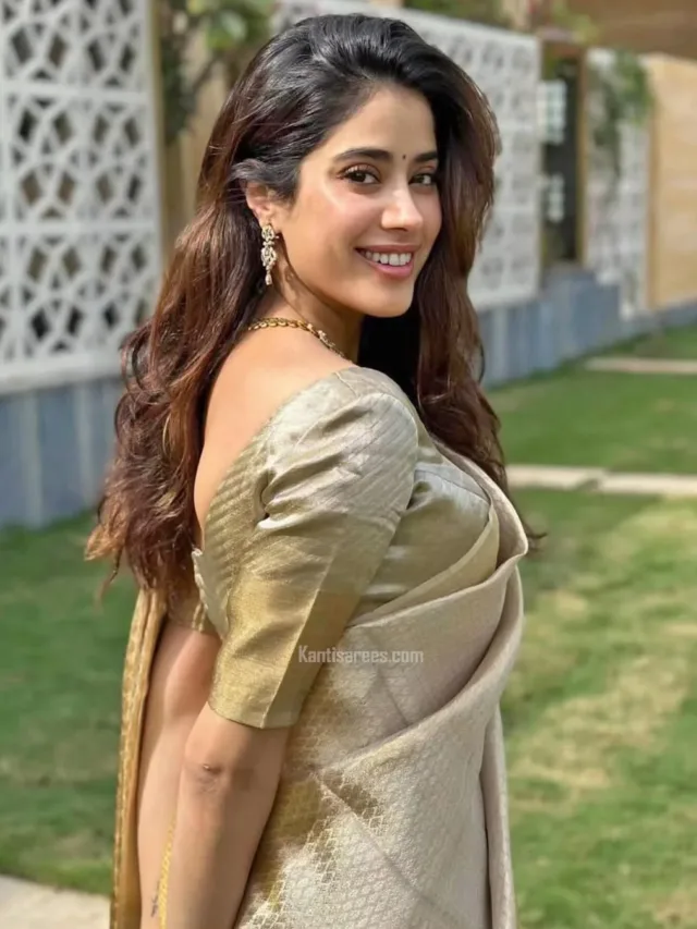 Janhvi Kapoor in Kanjivaram Silk Saree Looks Like a Golden Dream