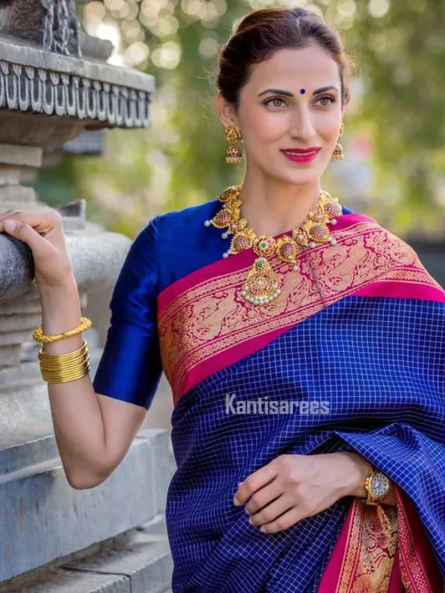 Shilpa Reddy in Kanjivaram Silk Saree: A Royal Blue Masterpiece
