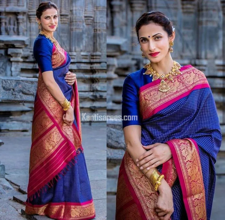 Shilpa Reddy in Kanjivaram Silk Saree: A Royal Blue and Rani Pink Masterpiece That Captivated All 3 Shilpa Reddy in Kanjivaram Silk Saree