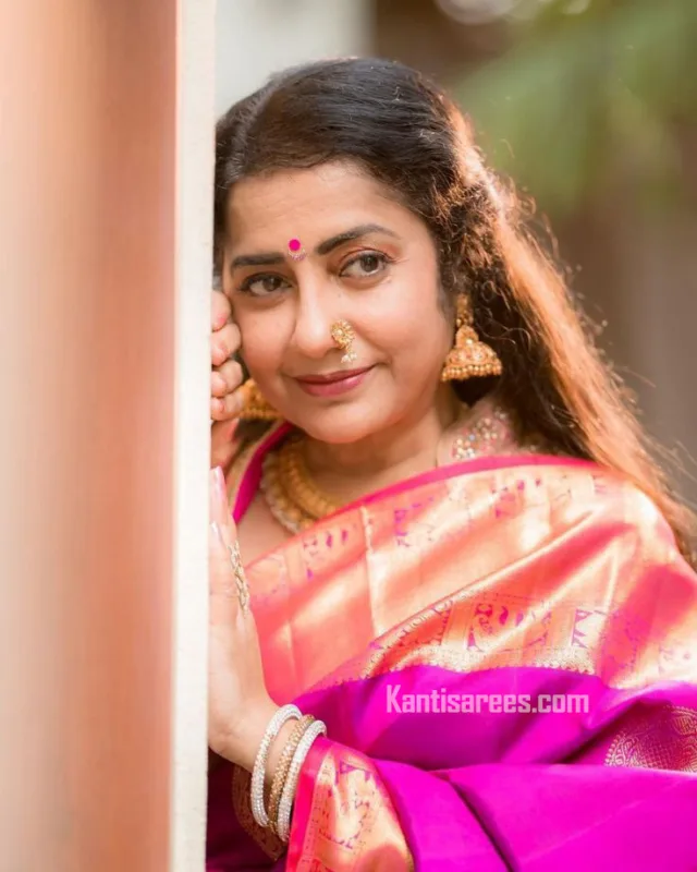 Suhasini in Kanjivaram Silk Saree: A Mesmerizing Blend of Grace and Tradition 6 Suhasini in Kanjivaram Silk Saree