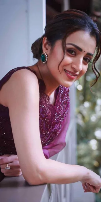 Trisha Krishnan in Organza Silk Saree: Coffee Brown Elegance That Redefines Modern Grace 7 Trisha Krishnan