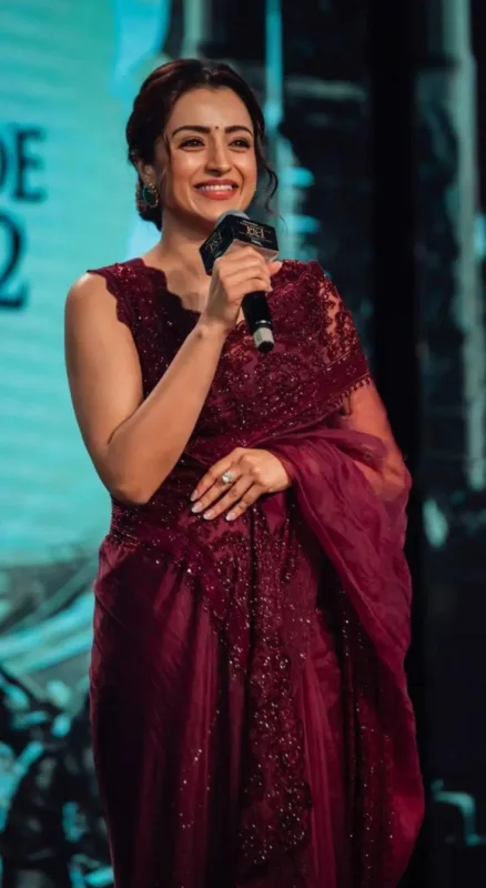 Trisha Krishnan in Organza Silk Saree: Coffee Brown Elegance That Redefines Modern Grace 4 download