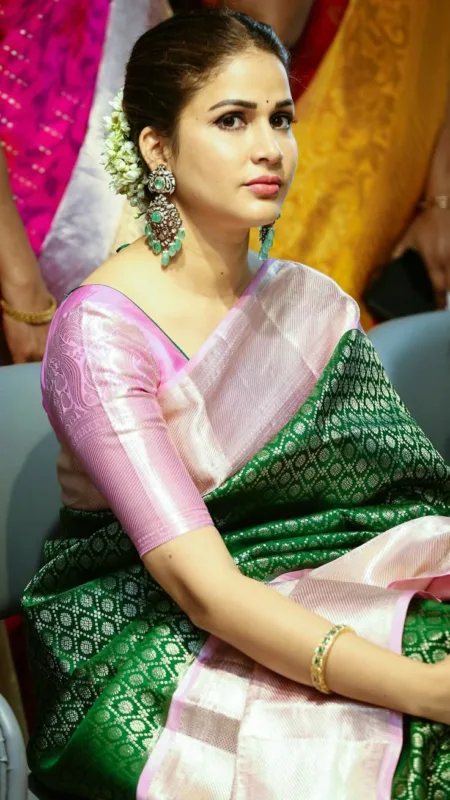 Lavanya Tripathi in Kanjivaram Silk Saree: A Graceful Blend of Green Grandeur and Pastel Pink Elegance 4 fae85932 dad6 4254 a28b 4d0bb08862c6 1