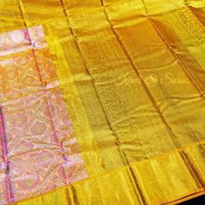 tissue kanjivaram silk saree in babay pink