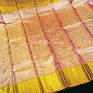 tissue kanjivaram silk saree in babay pink