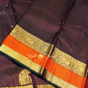 Vintage Kanjivaram Silk Saree In Coffee Brown With Retta Patta Border 3 vintage kanjivaram
