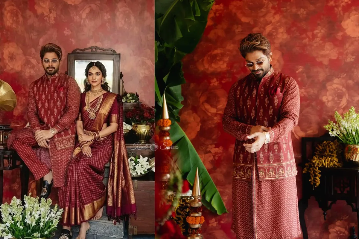 Top 10 Outfit Inspirations from Allu Arjun & Allu Sneha Reddy’s Elegant Ethnic Style 2 Allu Arjun & Allu Sneha Reddy