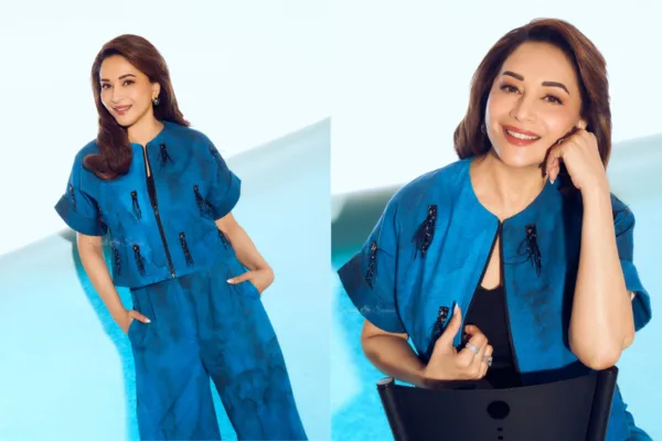 Madhuri Dixit Nene Elegant Blue Outfit