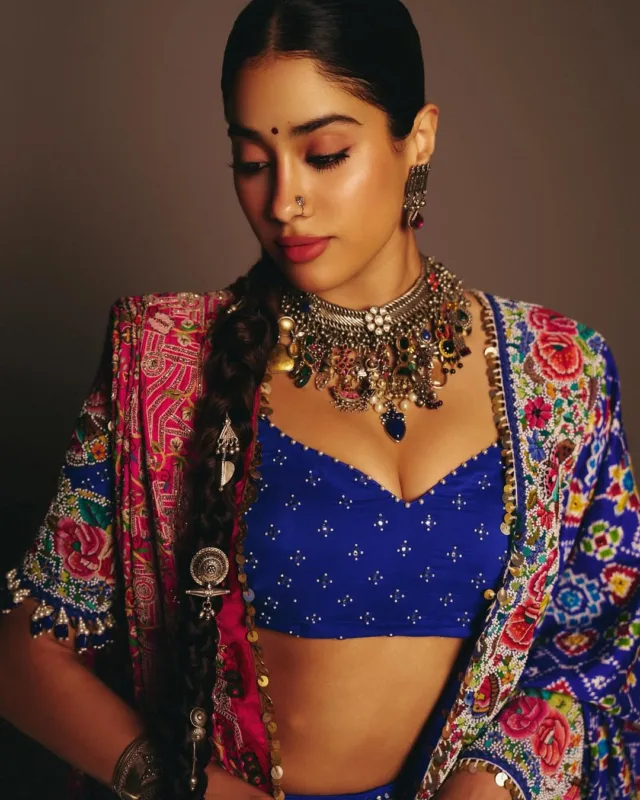 Janhvi Kapoor festive Patola lehenga look