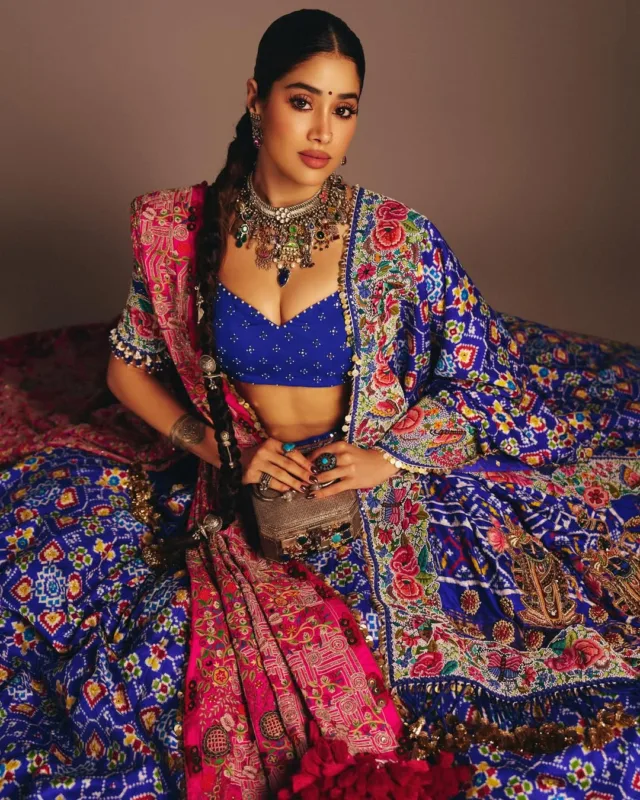 Janhvi Kapoor festive Patola lehenga look