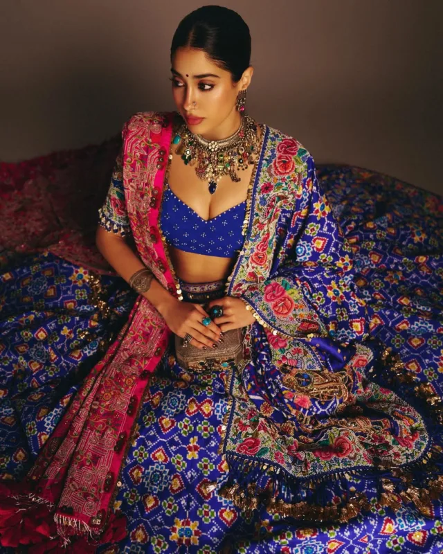 Janhvi Kapoor festive Patola lehenga look
