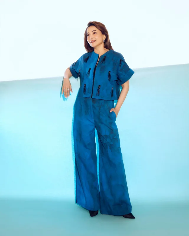 Madhuri Dixit Nene Elegant Blue Outfit