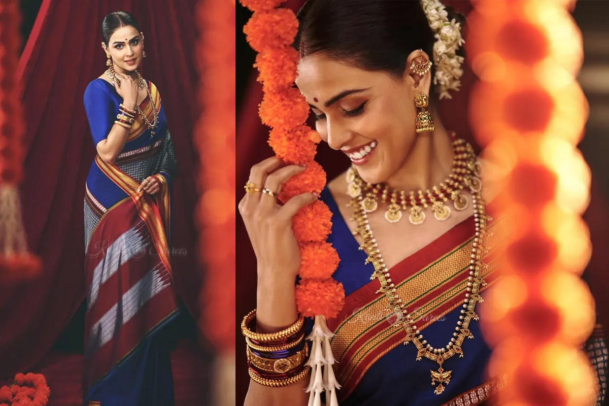 Genelia Deshmukh’s Ilkal saree