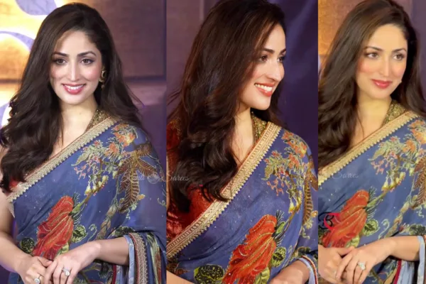 Yami Gautam blue saree Haq trailer launch