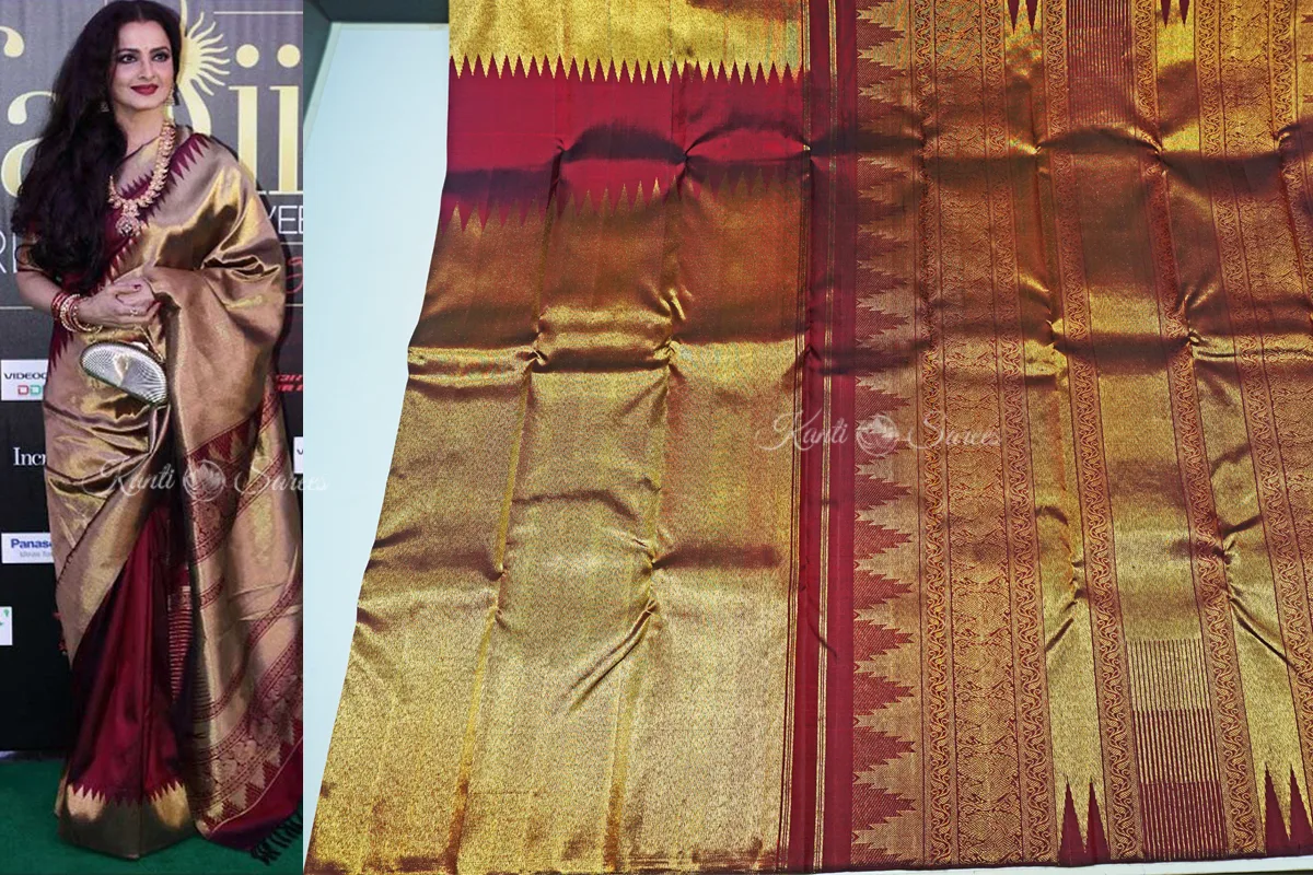 Rekhaji’s rising border kanjivaram saree
