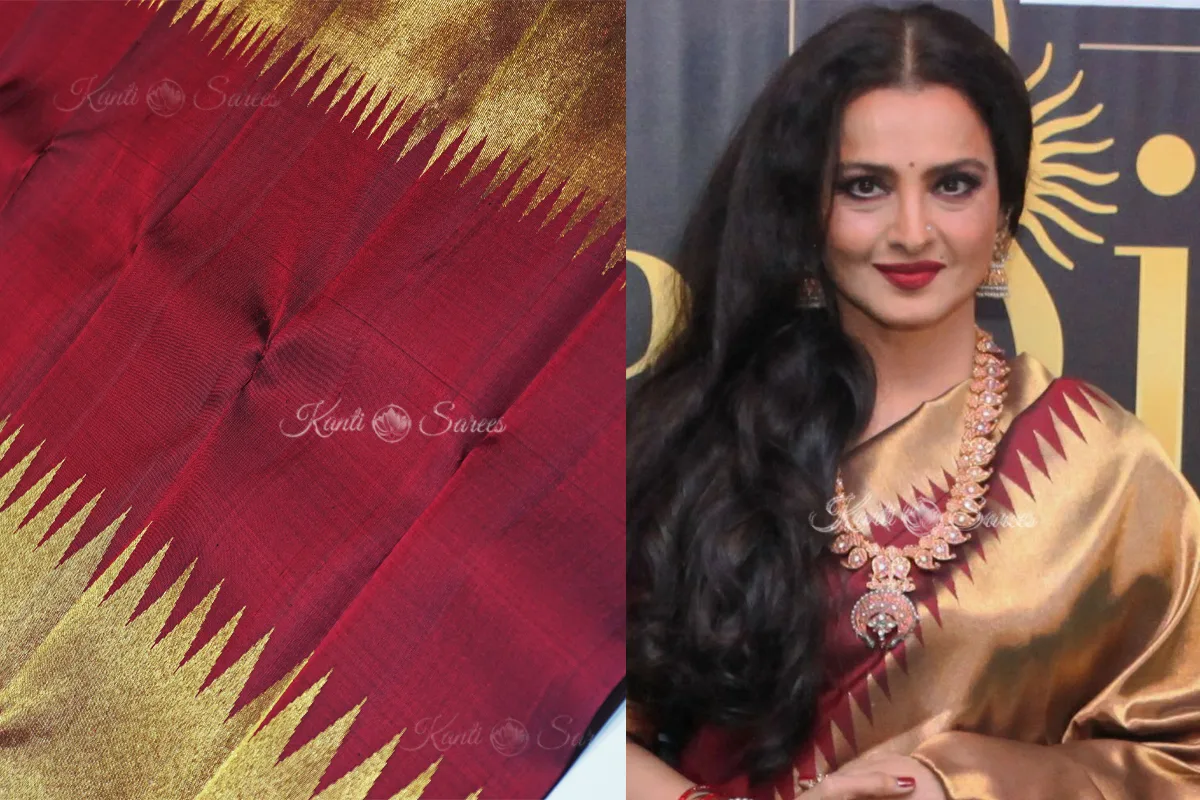 Rekhaji’s rising border kanjivaram saree