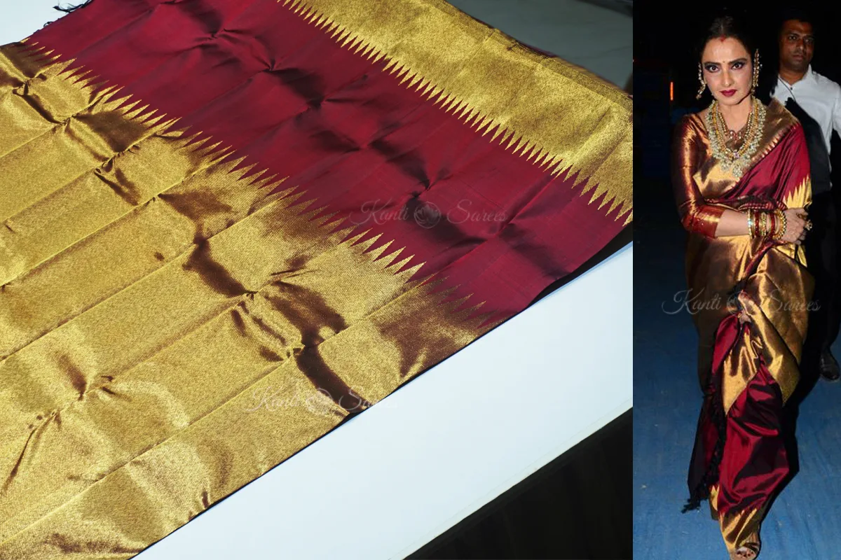 Rekhaji’s rising border kanjivaram saree