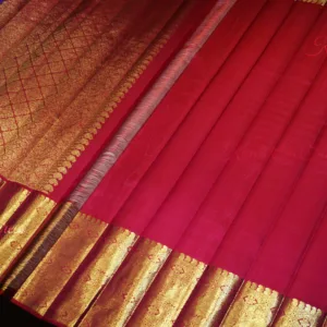 Royal Purple Kanjivaram Silk Saree with Chilli Red Border 4 Royal Purple Kanjivaram