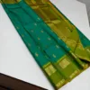 Rama Green Kanchipuram Silk Saree | Leaf Green Border 1 Rama green Kanchipuram