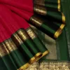Chilli Red Kanjivaram Silk Saree with Green Korvai Border 3 Chilli Red Kanjivaram